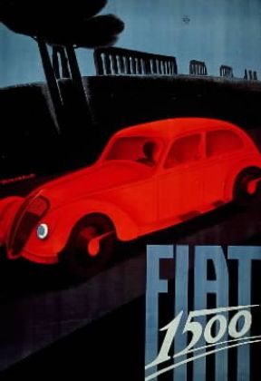 PubblicitÃ . Un manifesto pubblicitario della Fiat del 1935.De Agostini Picture Library